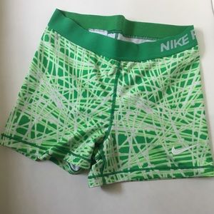 Green Nike Pro Shorts